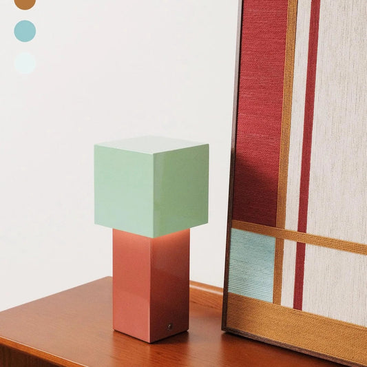 Detailed view of Red House RE011 textile art with geometric decor blocks, highlighting its architectural color design and soft cotton cord texture.