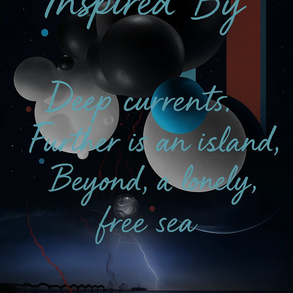 Inspiration image for Blue Tide Night RE015 textile art highlighting its deep ocean mood and midnight blue palette.