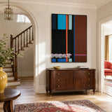 Blue Tide Night RE015 soft cotton cord wall art displayed in a refined home setting with deep ocean-inspired colors.