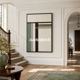 Forest Ruins RE022 soft cotton cord wall art displayed in a refined Japandi-inspired home setting.