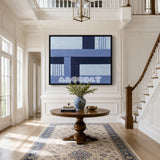 Nordic Tide RE028 soft cotton cord wall art displayed in a serene home setting with crisp coastal colors.