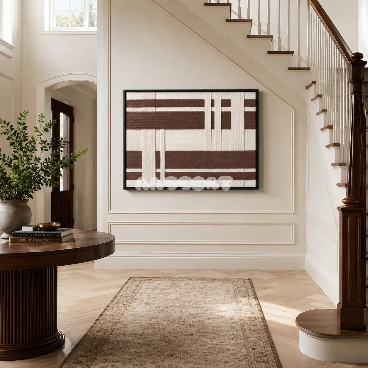 Earthen Bands RE034 soft cotton cord wall art displayed in a refined home setting with warm natural tones.