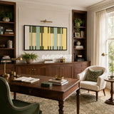 Garden Interval RE036 soft cotton cord wall art displayed in a sunny home setting with garden-inspired colors.