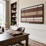 Cocoa Strata tactile textile wall decor bringing warm brown and beige tones to a refined interior.