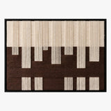 Front studio view of Ivory Loom textured wall art featuring cream and brown geometric patterns.