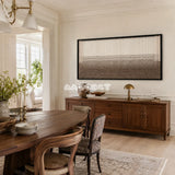 Quiet Thread tactile yarn wall decor displayed in a quiet neutral interior.
