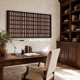 Cocoa Cadence rhythmic fiber artwork styled as an architectural focal point in a modern home.