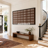 Cocoa Cadence tactile yarn wall decor bringing warm cocoa and ivory tones to a neutral interior.
