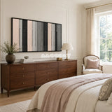 Ivory Structure graphic fiber artwork styled as an architectural focal point in a contemporary home.