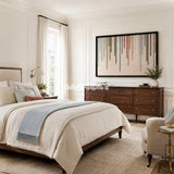 Chromatic Rain playful fiber artwork styled as a colorful focal point in a contemporary home.