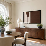 Timeless Trace soft cotton cord geometric fiber art displayed in a calm sophisticated living space.
