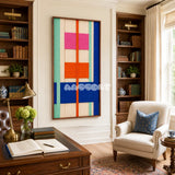 Broadway Blocks tactile yarn wall decor bringing city rhythm and playful color to a modern interior.