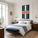 Pittsburgh Prelude geometric fiber artwork styled as an architectural focal point in a contemporary home.