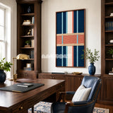 Pittsburgh Prelude tactile yarn wall decor bringing warm urban color and structured rhythm to a modern interior.