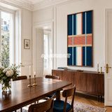 Pittsburgh Prelude soft cotton cord geometric fiber art displayed in an elegant contemporary living space.