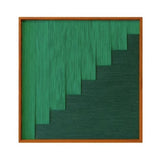 Front view of the Azure Sky Woven Green Forest fiber wall art variant on a white background
