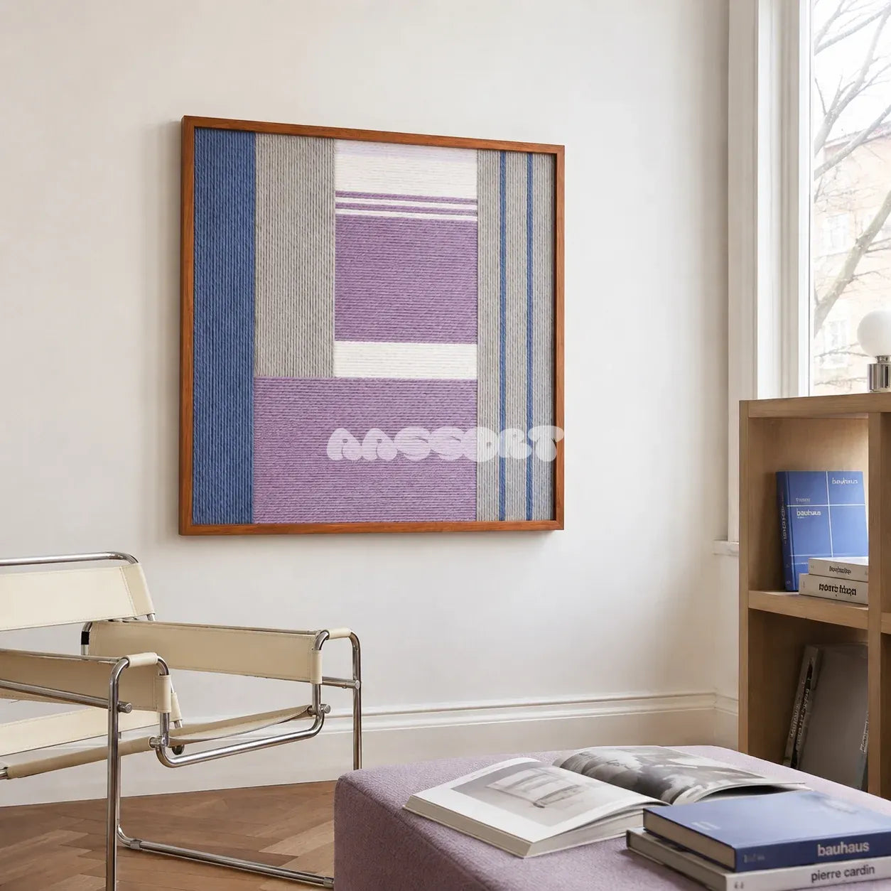 Material Mass SQ084 geometric textile wall art displayed as a modern interior statement piece.