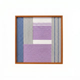 Front view of Material Mass SQ084 geometric yarn wall art in a sleek square frame on a white background.