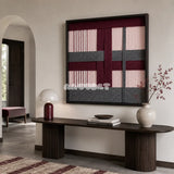 Rose Coordinates SQ093 geometric textile wall art displayed as a sophisticated modern interior statement piece.