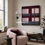 Rose Coordinates SQ093 modern geometric yarn wall art in a minimalist framed presentation.
