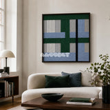 Polar Forest SQ094 geometric textile wall art displayed as a calm modern interior statement piece.