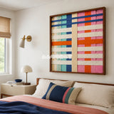 Scale of Joy SQ109 geometric textile wall art displayed as an uplifting modern interior statement piece.