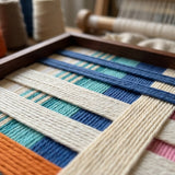 Side view of Scale of Joy SQ109 showing dimensional layered yarn weaving and frame detail.