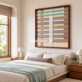 Sleeping Flora SQ111 serene botanical fiber artwork displayed in a calm contemporary home interior.