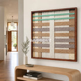 Sleeping Flora SQ111 pastel geometric textile artwork displayed as a soothing modern interior accent.