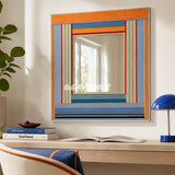 Miami Sunsets SQ118 colorful geometric textile mirror displayed as a vibrant retro-coastal interior accent.