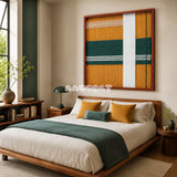 Amber Pine SQ120 botanical-inspired textile artwork displayed as a striking modern interior accent.