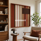 Mocha Prelude SQ124 mid-century inspired textile artwork displayed as a grounded modern interior statement piece.