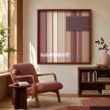 Midnight Plum SQ125 elegant geometric fiber artwork displayed in a refined contemporary home interior.