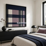 Midnight Lavender SQ134 sophisticated Nordic fiber artwork displayed in a moody contemporary home interior.