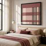Nostalgic Bloom SQ136 romantic geometric fiber artwork displayed in a soft contemporary home interior.
