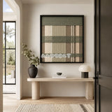 Celadon Mist SQ137 calming textile artwork displayed as a grounded modern interior statement piece.
