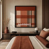Tuscan Plaid SQ138 Italian countryside inspired textile artwork displayed as a warm modern interior statement piece.