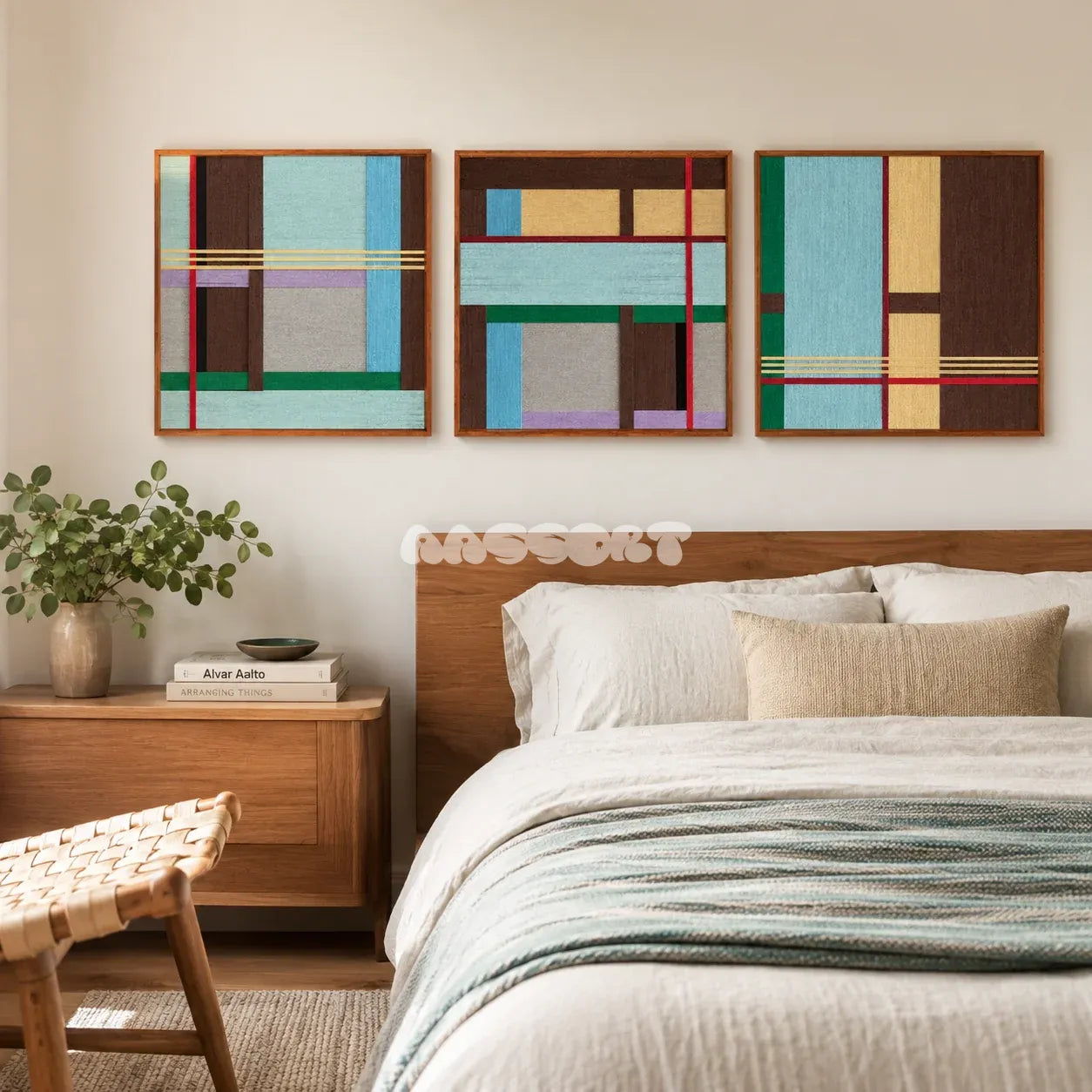 Rhythms of Silence SQ142 soft cotton cord fiber artwork displayed as a structured modern interior statement piece.