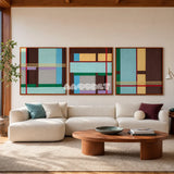 Rhythms of Silence SQ142 geometric textile wall art displayed in a calm and sophisticated interior.