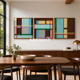 Rhythms of Silence SQ142 modern geometric fiber artwork displayed as a serene architectural wall accent.