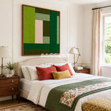 Garden Grid SQ148 modern organic fiber artwork displayed in a fresh contemporary home interior.