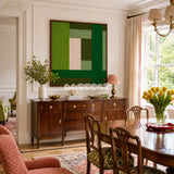 Garden Grid SQ148 nature-inspired textile artwork displayed as a vibrant modern interior statement piece.
