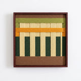 High-resolution front view of The Verdant Altar soft cotton cord wall art showcasing the intricate vertical columns and horizontal textured fiber bands.